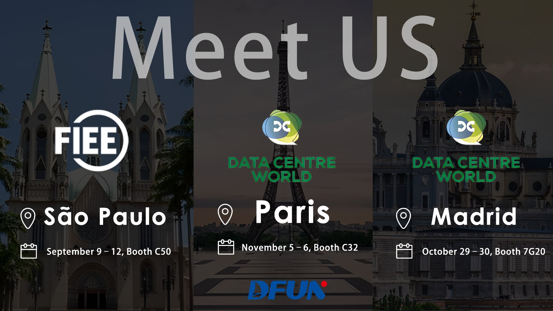 DFUN wird am 9. bis 12. September drei globale Ausstellungen besuchen: FIEE in Brasilien, DCW Madrid am 29. bis 30. Oktober und DCW in Paris am 5. bis 6. November